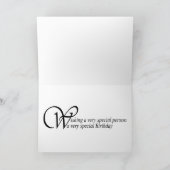 77番目の誕生日カード(クラシック白いバラ) カード (内部)