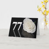 77番目の誕生日カード(クラシック白いバラ) カード (黄色い花)