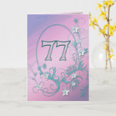 77番目の誕生日カード（ダイヤモンド星） カード (黄色い花)