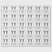 77番目の誕生日:インスパイアアールデコスタイル「77」 +名前 ラッピングペーパー (フラット)