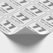 77番目の誕生日:インスパイアアールデコスタイル「77」 +名前 ラッピングペーパー (角)