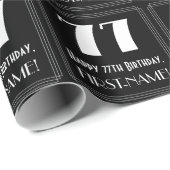 77番目の誕生日-インスパイアアールデコ検索"77",名前 ラッピングペーパー (ロールコーナー)