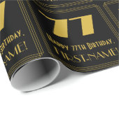 77番目の誕生日-インスパイアアールデコ検索"77" & Name ラッピングペーパー (ロールコーナー)