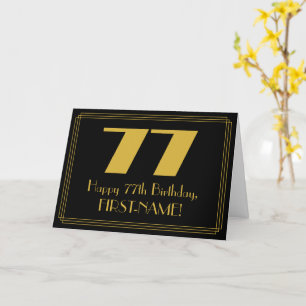77番目の誕生日:インスパイアアールデコ「77」の検索と名前 カード