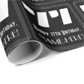 77番目の誕生日:インスパイアアールデコ「77」の検索と名前 ラッピングペーパー (ロールコーナー)