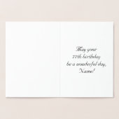 77番目の誕生日:、エレガントスクリプ華美ト、名前をカスタムする 箔カード (内部)