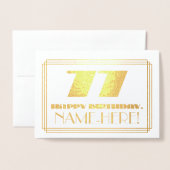 77番目の誕生日、名前+アールデコインスパイアの外観「77」 箔カード (封筒付き正面)