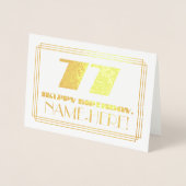 77番目の誕生日、名前+アールデコインスパイアの外観「77」 箔カード (正面)