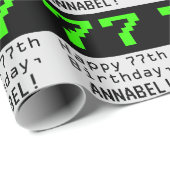 77番目の誕生日- Nerdy / オタク系のスタイル"77"と名前 ラッピングペーパー (ロールコーナー)