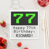 77番目の誕生日- Nerdy / オタク系のスタイル"77" & Name スタンダードランチョンナプキン (インサイチュ)