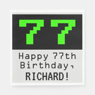 77番目の誕生日- Nerdy / オタク系のスタイル"77" & Name スタンダードランチョンナプキン