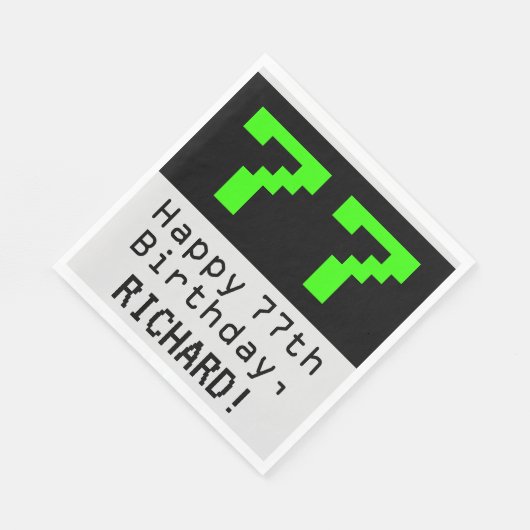 77番目の誕生日- Nerdy / オタク系のスタイル"77" & Name スタンダードランチョンナプキン (角)