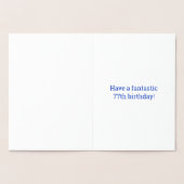 77誕生日はっきりした:「77歳!」 ゴールドフォイルカード 箔カード (内部)