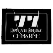 77誕生日インスパイア~アールデコ検索"77" +名前 ラージペーパーバッグ (裏面)