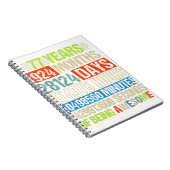 77誕生日ギフトおもしろいカウントダウン77歳Bei ノートブック (右側)