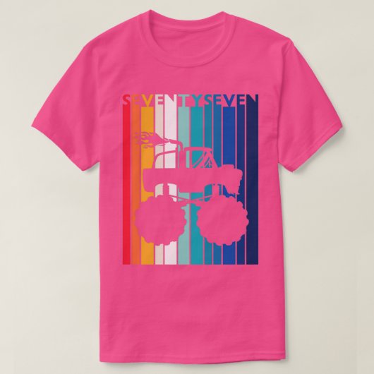 77誕生日ギフトモンスタートラックシャツ77歳 Tシャツ (デザイン正面)