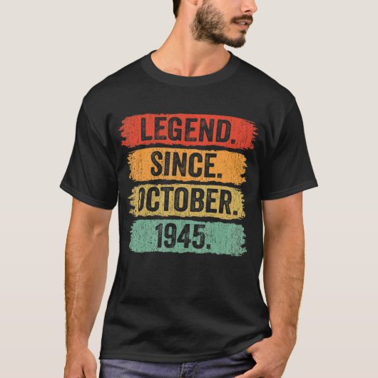 77誕生日レジェンド1945年10月以来レトロVint Tシャツ (正面)