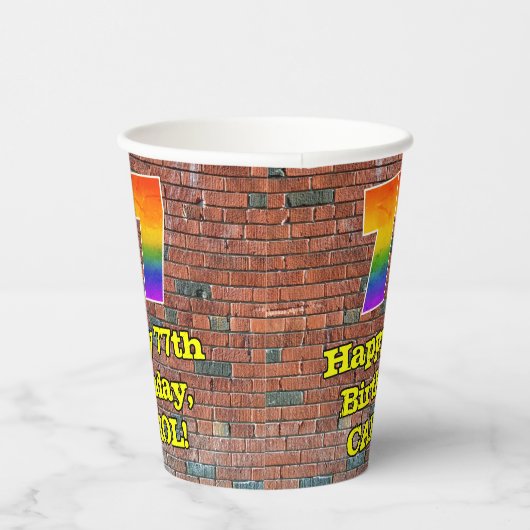 77誕生日:おもしろいグラフィティインスパイア – レボイン77 紙コップ (右)