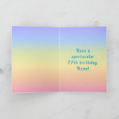 77誕生日—おもしろいケーキ&キャンドル、名前をカスタムする付き カード (内部)