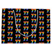 77誕生日:おもしろいレインボーイベント第77パターン ラージペーパーバッグ (裏面)