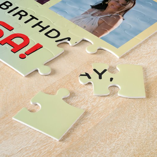 77誕生日:おもしろいレインボー#,名前をカスタムする&写真 ジグソーパズル (側面)