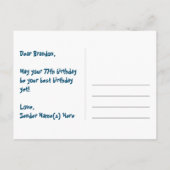 77誕生日:おもしろい星パターン,虹77,名前 ポストカード (裏面)