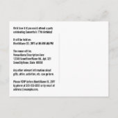 77誕生日-おもしろい花火、レインボールック"77" ポストカード (裏面)