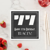 77誕生日:インスパイアアールデコ検索"77" +名前 スタンダードランチョンナプキン (インサイチュ)