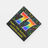 77誕生日-カラフル音楽シンボルRainbow 77 スタンダードランチョンナプキン (角)