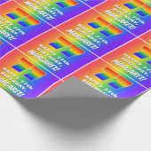 77誕生日: カラフル、おもしろいレインボーパターン# 77 ラッピングペーパー (角)