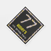 77誕生日:フローラ花数名前をカスタムする スタンダードランチョンナプキン (角)