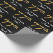 77誕生日:豪華エレガントなフェイク金ゴールドルック# ラッピングペーパー (角)