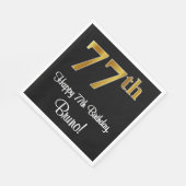 77誕生日~豪華エレガントなフェイク金ゴールド スタンダードランチョンナプキン (角)