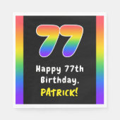 77誕生日: Rainbow Spectrum # 77,名前をカスタムする スタンダードランチョンナプキン (正面)