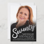 770誕生日写真台本シルバーブラック 招待状 (正面)