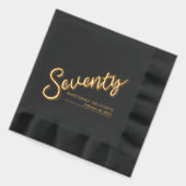 770th誕生日パーティブラック金ゴールド 箔ナプキン (左)