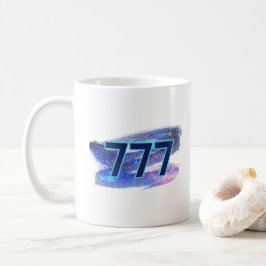 777天使ナンバーダークブルー輝く現れ コーヒーマグカップ
