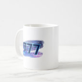 777天使ナンバーダークブルー輝く現れ コーヒーマグカップ (正面左)