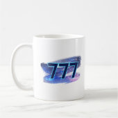 777天使ナンバーダークブルー輝く現れ コーヒーマグカップ (左)