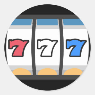 777幸運なスロットマシン ラウンドシール
