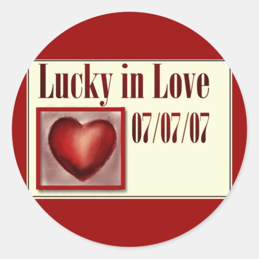 777 07/07/07特別な結婚式用シール ラウンドシール (正面)