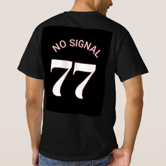 77 ノーシグナル ミニマル ストリートウェア ブラック Tシャツ (裏面)