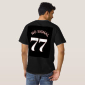 77 ノーシグナル ミニマル ストリートウェア ブラック Tシャツ (裏面フル)