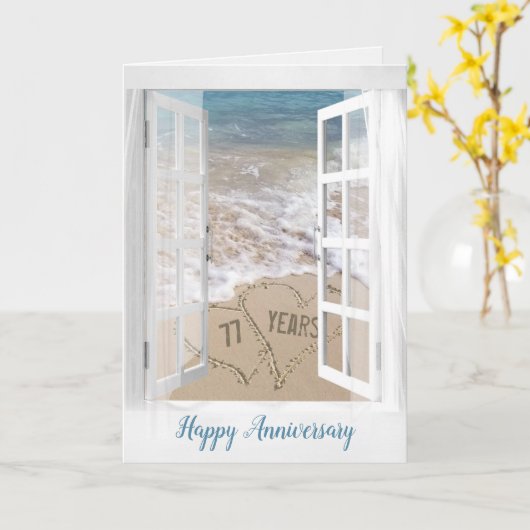 77th Anniversary Beach Hearts カード (黄色い花)