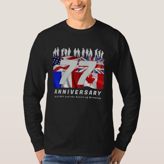 77th Anniversary WW2 D Day Landing of Allies Franc Tシャツ (正面)