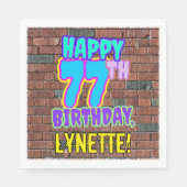 77th Birthday ~ Fun, Urban Graffiti Inspired Look スタンダードランチョンナプキン (正面)