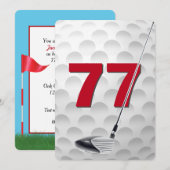 77th Birthday Golf Theme Party 招待状 (正面/裏面)