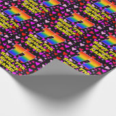 77th Birthday: Loving Hearts Pattern, Rainbow # 77 ラッピングペーパー (角)