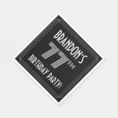 77th Birthday Party:アールデコスタイル+名前をカスタムする スタンダードランチョンナプキン (角)