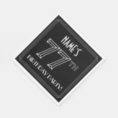 77th Birthday Party:アールデコスタイル+名前をカスタムする スタンダードランチョンナプキン (角)